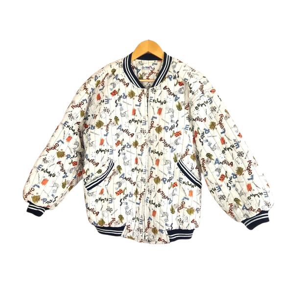 CHUNGSIL HONGSIL Other - Vintage CHUNGSIL HONGSIL Travel Novelty Quilted Bomber Jacket L/XL Men Varsity